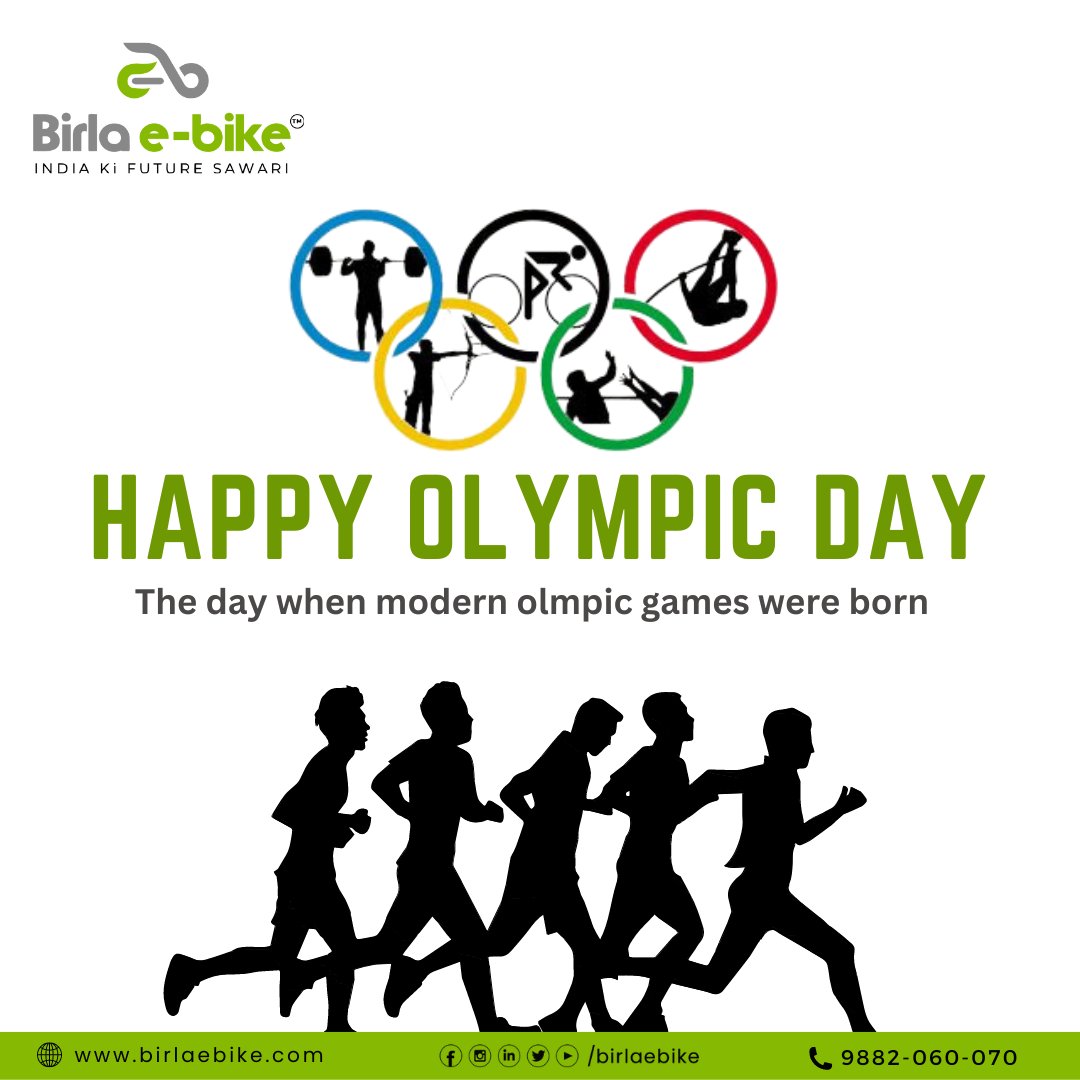 Embracing the Olympic spirit of unity, diversity, and fair play. Happy Olympic Day to all! 🏅🌎

#birlaebike #indiakifurturesawari #OlympicDay #OlympicLegacy #GlobalSports #AthleteLife #OlympicJourney #OlympicInspiration #gogreen2023 #india #electric