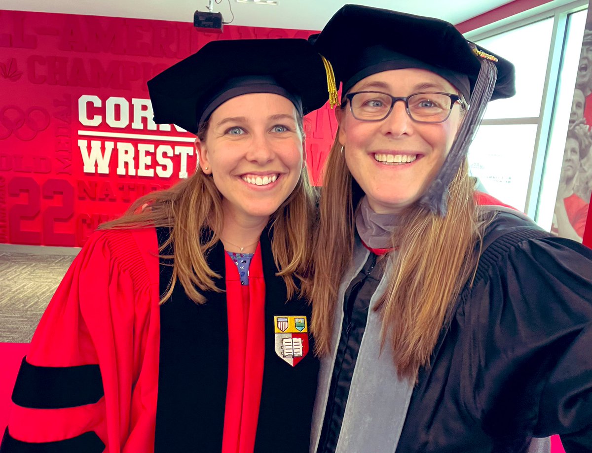 Celebrating #DrClairaSeely at her PhD hooding ceremony. She has been a force of nature throughout her graduate training, and my job as her advisor has been to get out of her way! So excited to see what amazing things she will do in the future! @cornellvet #McArtDairyCowLab 🐄❤️