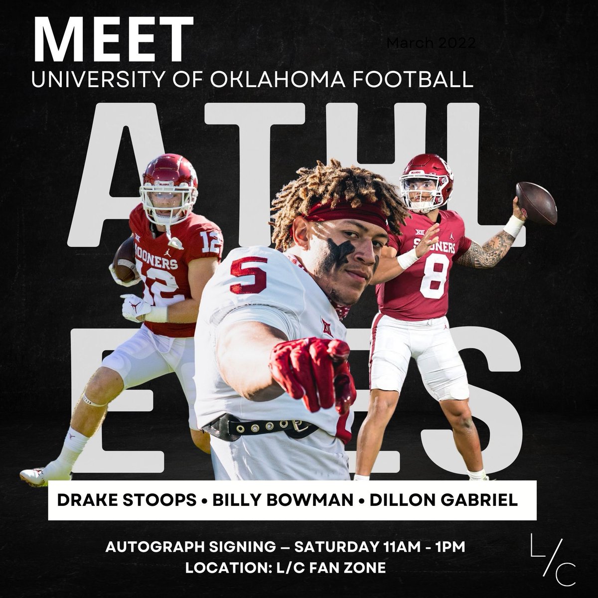 Joining us today includes OU Football Athletes <a href="/Drake_stoops/">Drake Stoops</a>, <a href="/_dillongabriel_/">Dillon Gabriel</a>, and <a href="/Billy2Bowman/">²</a>. Public meet &amp; greet today 11AM - 1PM across Hall of Fame Stadium. Look for checkered flags 🏁 Location: apple.co/43Fsfs8