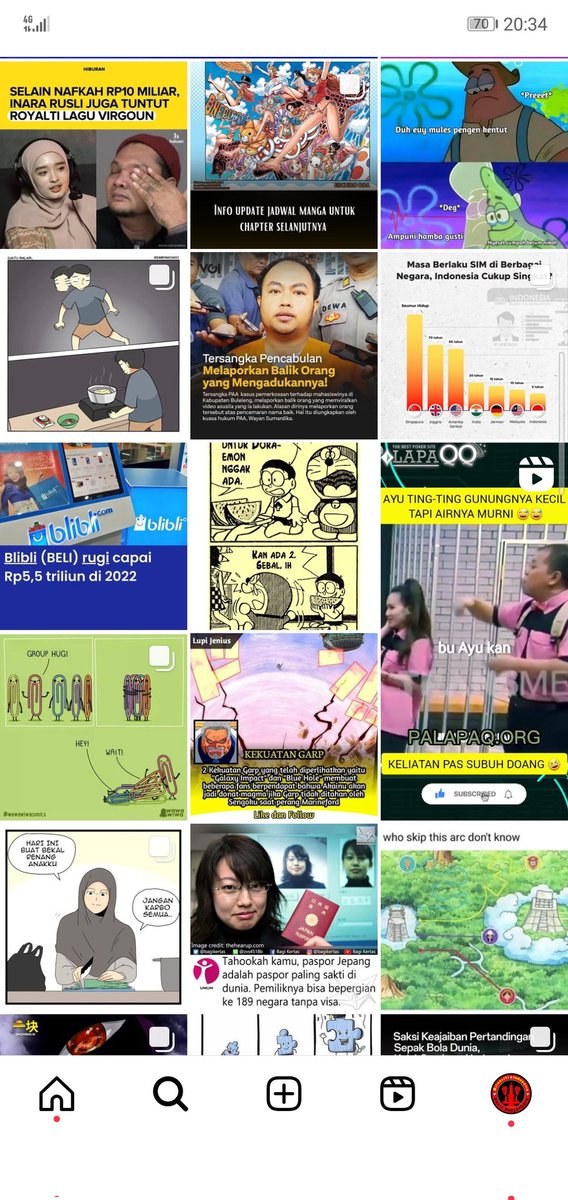 Laki-laki baik biasanya bisa dicek dari tab explore di Instagramnya. 

Coba share punya kamu kalo berani

Akun IG milanisti gini aja...

One Piece, komik-komik, sketsa komedi dan tips parenting (maklum sudah bapak-bapak)

Baru nyadar, Kok gak ada tentang Milan ya 😅