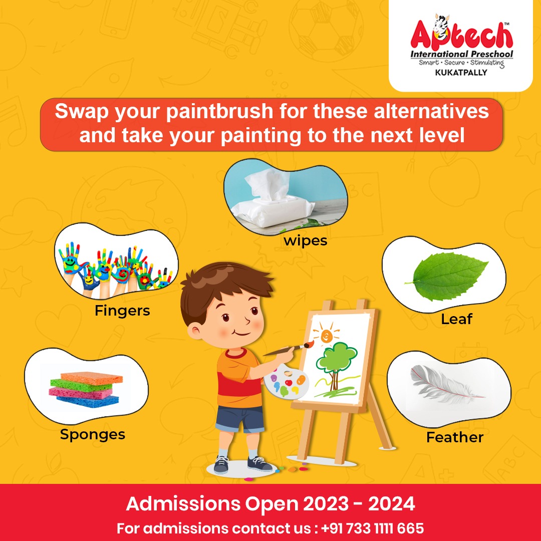 AptechPreschool's tweet photo. Step outside your comfort zone and experiment with these unconventional tools

Contact Us: +91 73311 11665
Visit Us:https://t.co/0oMS2XxM4K

#AptechPreschoolKukatpally #education #admissionopen2023_2024 #preschoolkukatpally  #childcare #SpongeArt #FingerPainting #LeafPrints https://t.co/N5WoQzTQvO