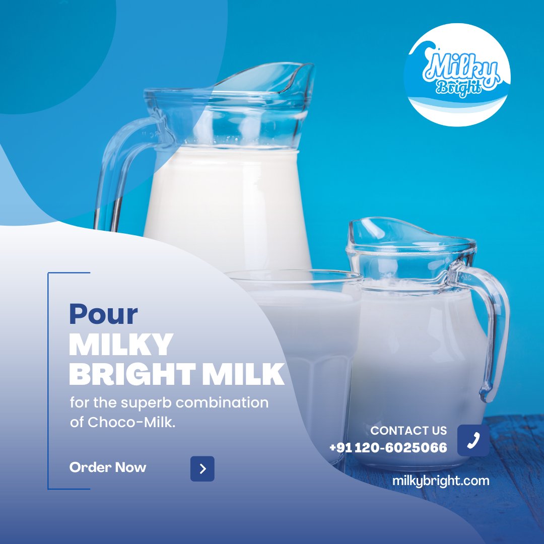 Pour Milky Bright Milk for the superb combination of Choco-Milk. 
#dairy #milk #dairyfarm #cows #farm #cowmilk #dairycows #vegan #food #agriculture #dairyfarming #healthymilk #dairyproducts #dairymilk #organicmilk