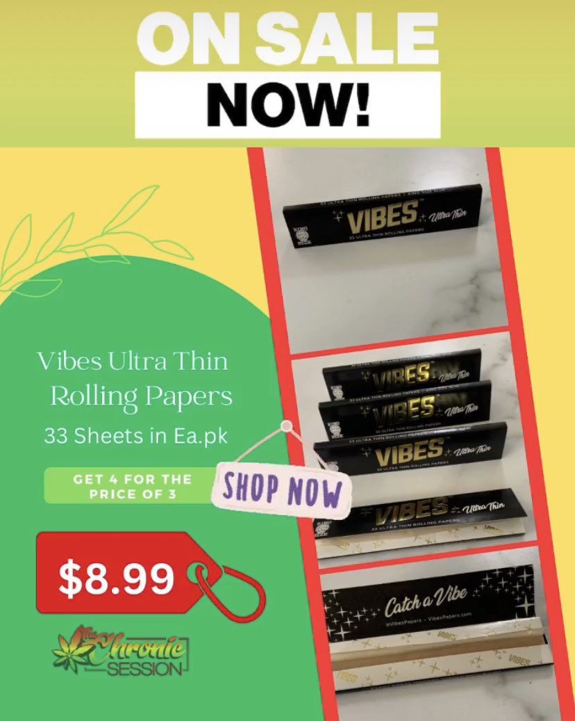 Already sold 4 packs today Get your #ultrathin #rollingpapers by #vibespapers click the link to order before we run out thechronicsession.bigcartel.com/product/vibes-…