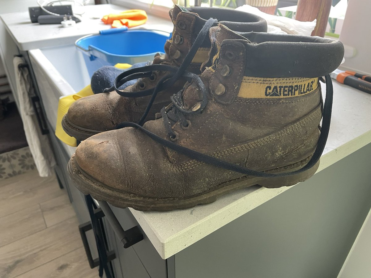 GuernseyGreen's tweet photo. @CaterpillarInc my boots are officially 30 today. You make great boots xx https://t.co/1IsNTp2JQ1