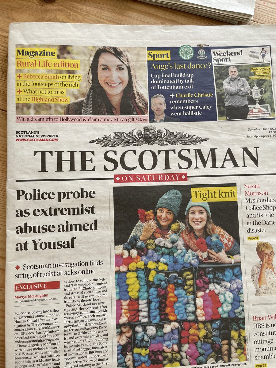 And it gets even crazier… Never in a million years did I think I’d be on the cover of a magazine. Thanks so much to @katharine_hay for this incredible write-up. @TheScotsman