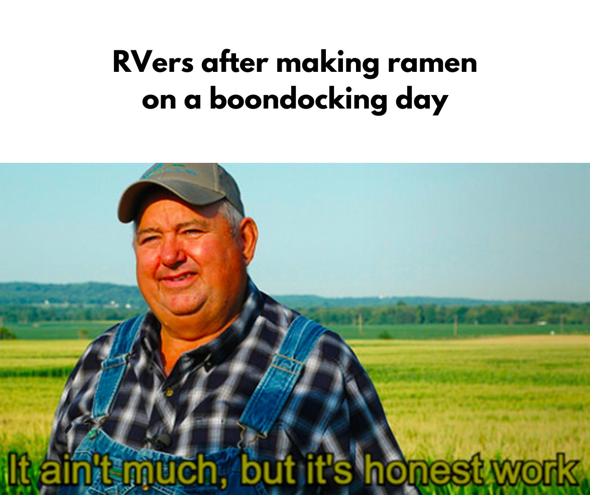 What's your favorite brand of ramen? 🍜

Subscribe to RV Hacks and Humor for more quality memery:
harvesthosts.com/resources/rv-h…

#RVMeme #rvmemes #HarvestHosts #Boondocking #RVing #RVLife  #VanLife #RVLifestyle #RVTravel #RVAdventure