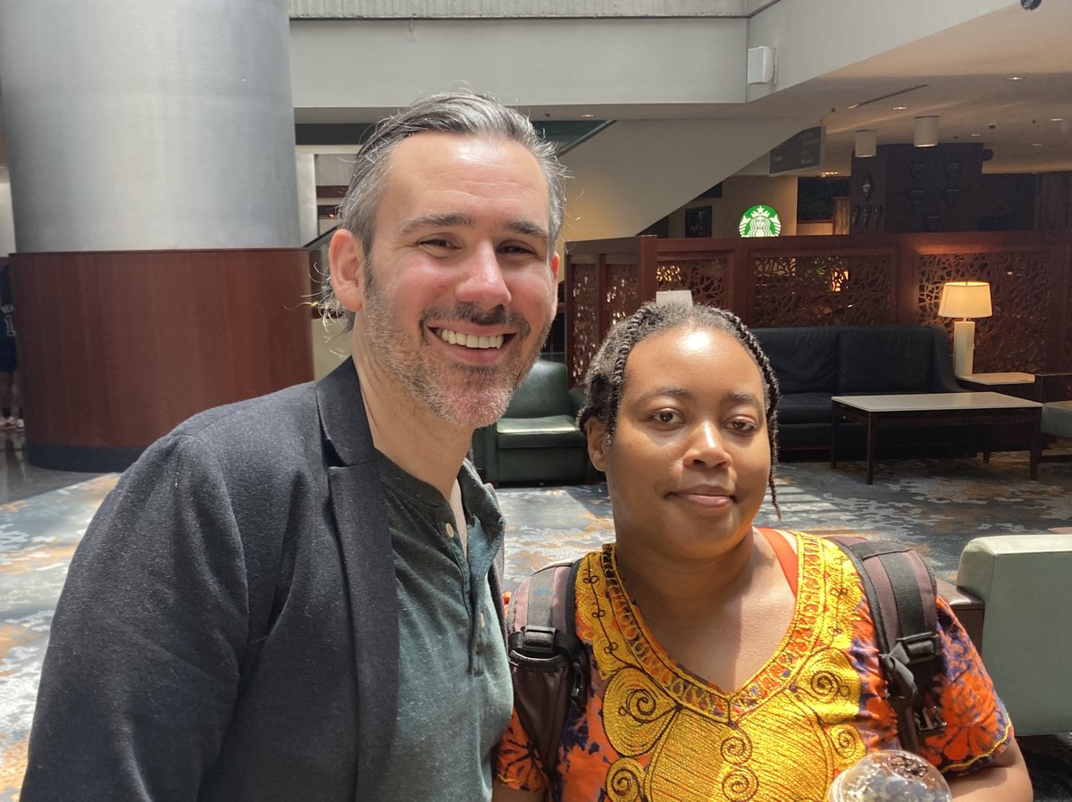 dscottdegeest's tweet photo. Yes, it’s me chilling in person with the one and only @siawayforward. Meeting her in person has only increased my conviction that she’s one of the best data people out here. 🙌🙌🙌

#datadam #ds4a #RenderATL23 https://t.co/m8fzjzD9eS