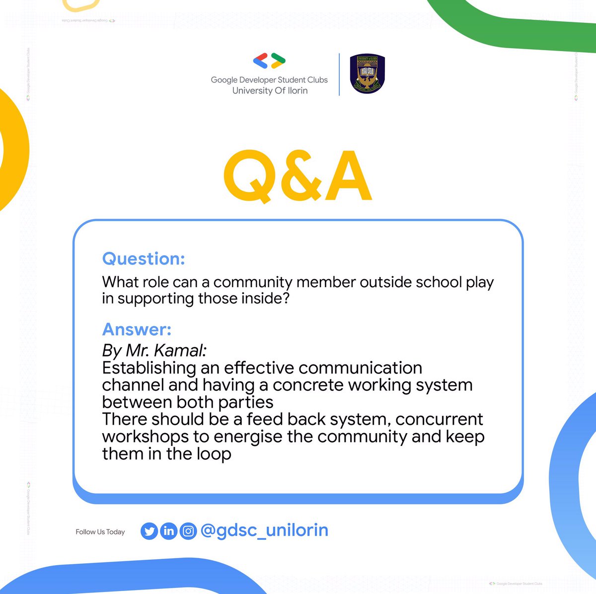 gdgoc_unilorin's tweet photo. In case you missed our panel session, we have a few here🚀

#Careerfest
#DeveloperStudentclubs 
#gdsc_unilorin 
#gdscuilcareefest https://t.co/uC3PeDkR87