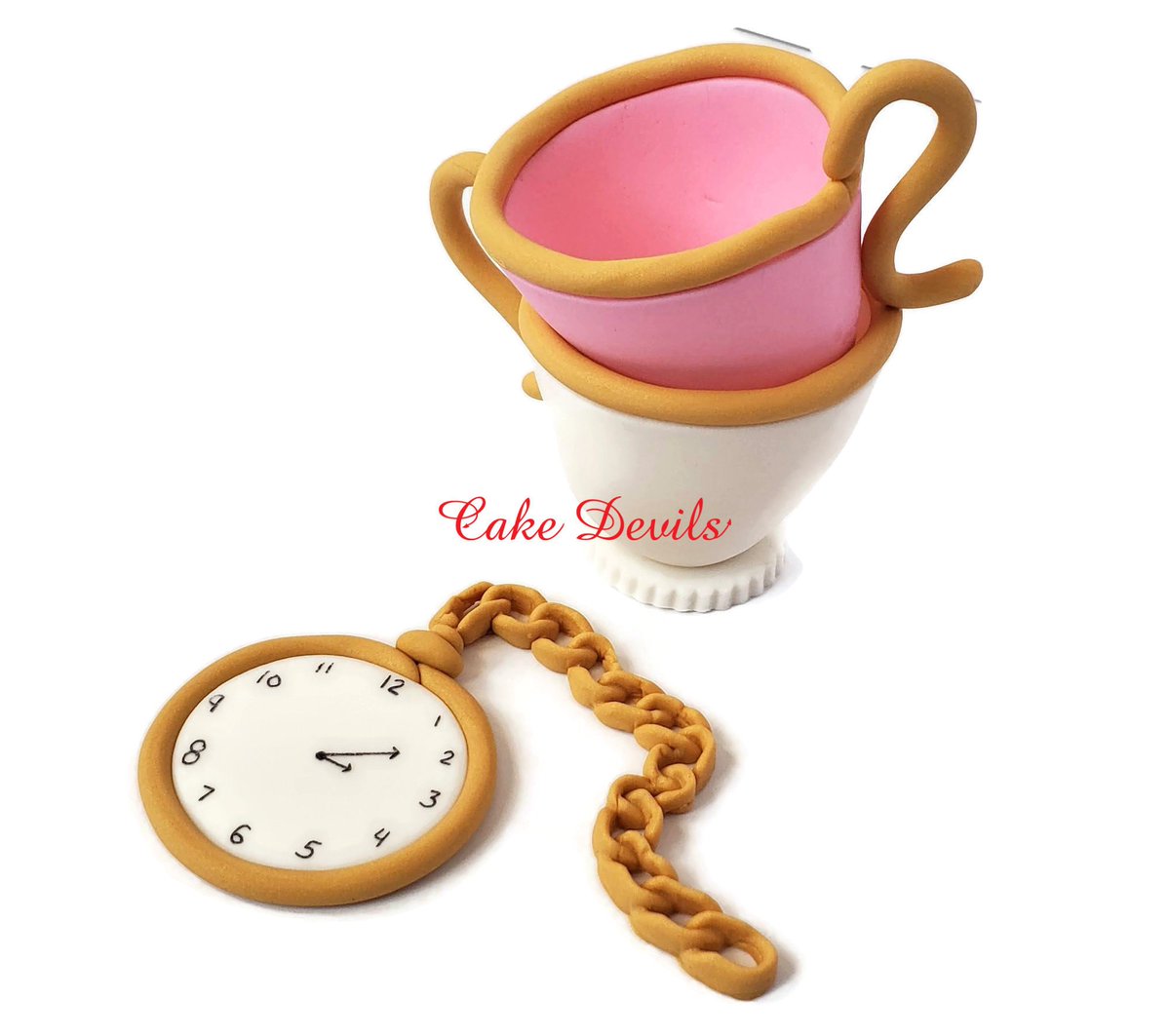 Fondant Stacked Tea Cups and Pocket Watch Cake Toppers, Perfect for an Alice in Wonderland theme, Cake Decorations, Handmade 
Find it here etsy.com/listing/842631…
^^^Click the link above to learn more!^^^
#BabyShowerCake #CakeDecorations