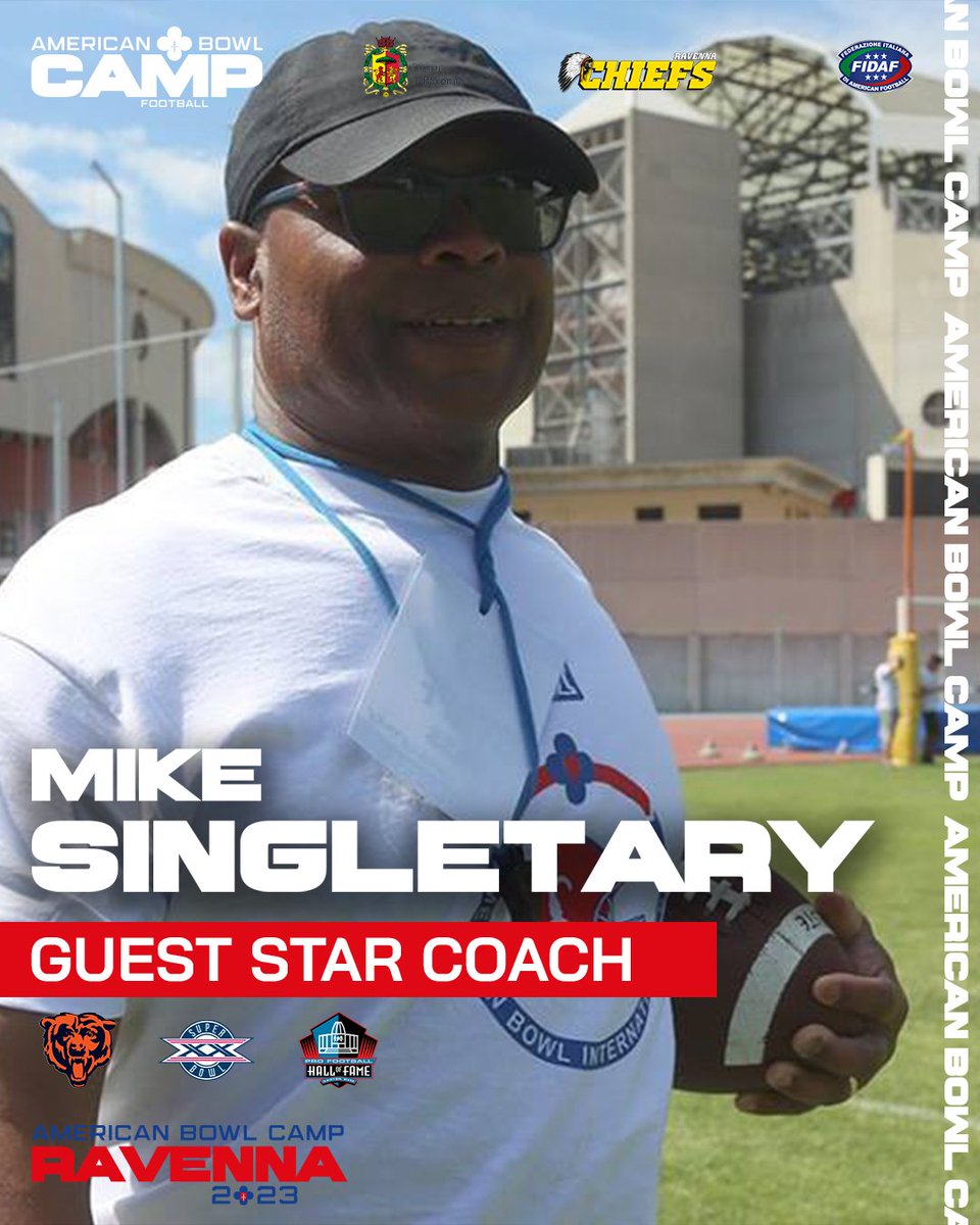 Introducing our Coaching Staff: # 4 MIKE SINGLETARY ...  Samurai Mike !! NFL and College Hall of Famer .... Monster of the midway .... Chicago Bears legend in Ravenna !!!