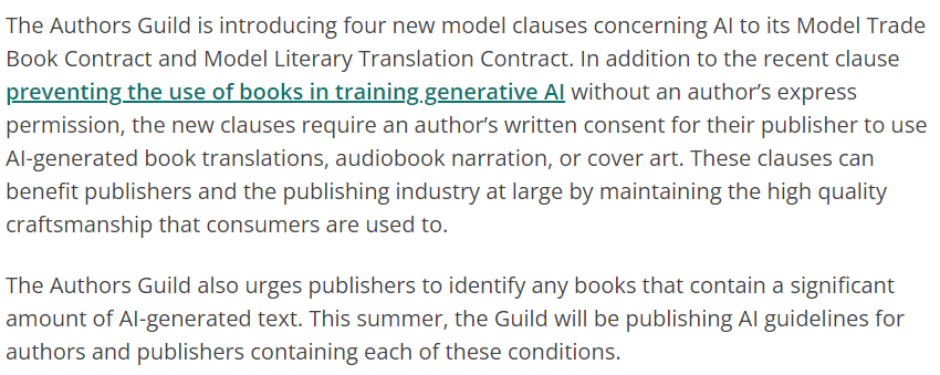 BookSpotlight's tweet photo. good! anti-ai clauses for authors by the Author's Guild that will benefit writers, narrators, translators and artists! we love to see it!!!!

did you see this? @ZakugaMignon @szattwellauthor @katriaraden @stealcase @rhodekill_ @Tom_Mock @mashashycosplay 

https://t.co/K1tn1nzTGY https://t.co/k3HryOAcU5