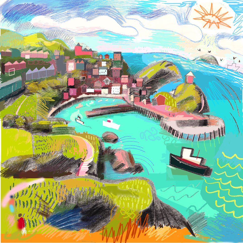 Ilfracombe, Devon (mid 2000s..a Tuesday..)
This was drawn with colour pencil and charcoal, scanned and painted using Photoshop. 
#ilfracombe #ilfracombeharbour #ilfracombedevon #devon #devonuk #devonart #devonartist  @visitilfracombe @devonlifemag