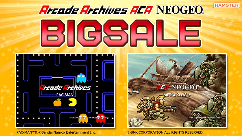 ✨Arcade Archives BIG SALE✨
To commemorate the distribution of 50 Namco titles, Arcade Archives and ACA NEOGEO series BIG SALE is being held! It's the last weekend!

🟥Nintendo Switch nintendo.com/store/sales-an…

🟦PS4 store.playstation.com/en-us/category…

#ArcadeArchives