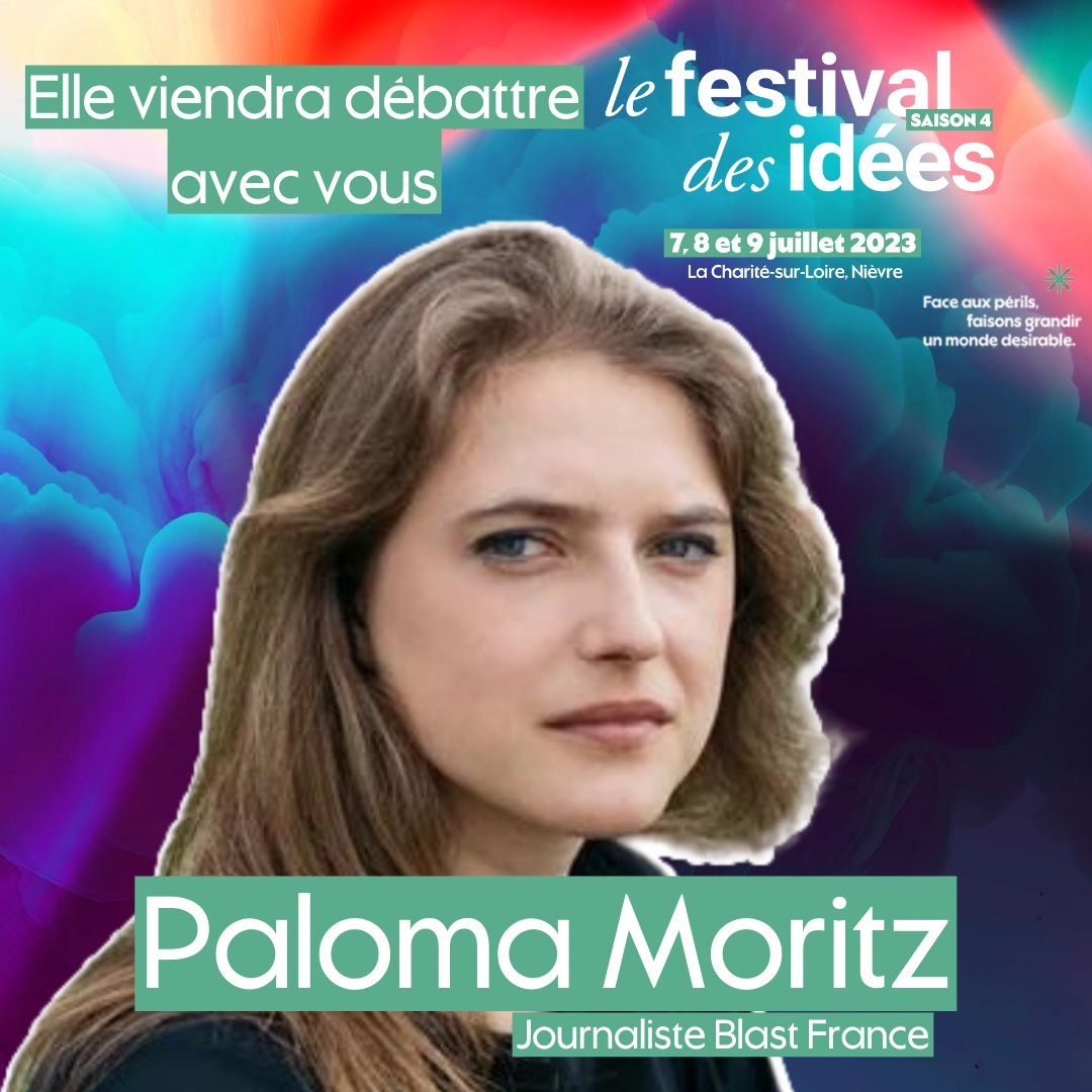 festival_idees's tweet photo. ✳️ @palomamoritz sera au Festival des Idées et animera des échanges pendant ces trois jours de rencontres et de débats.
Retrouvons-nous à la Charité-sur-Loire les 7, 8 et 9 juillet.
Pour s'inscrire et soutenir le Festival : https://t.co/NJ0EU6QaTU #fdi2023 #lfdi2023 https://t.co/JQ5Rbi85N9