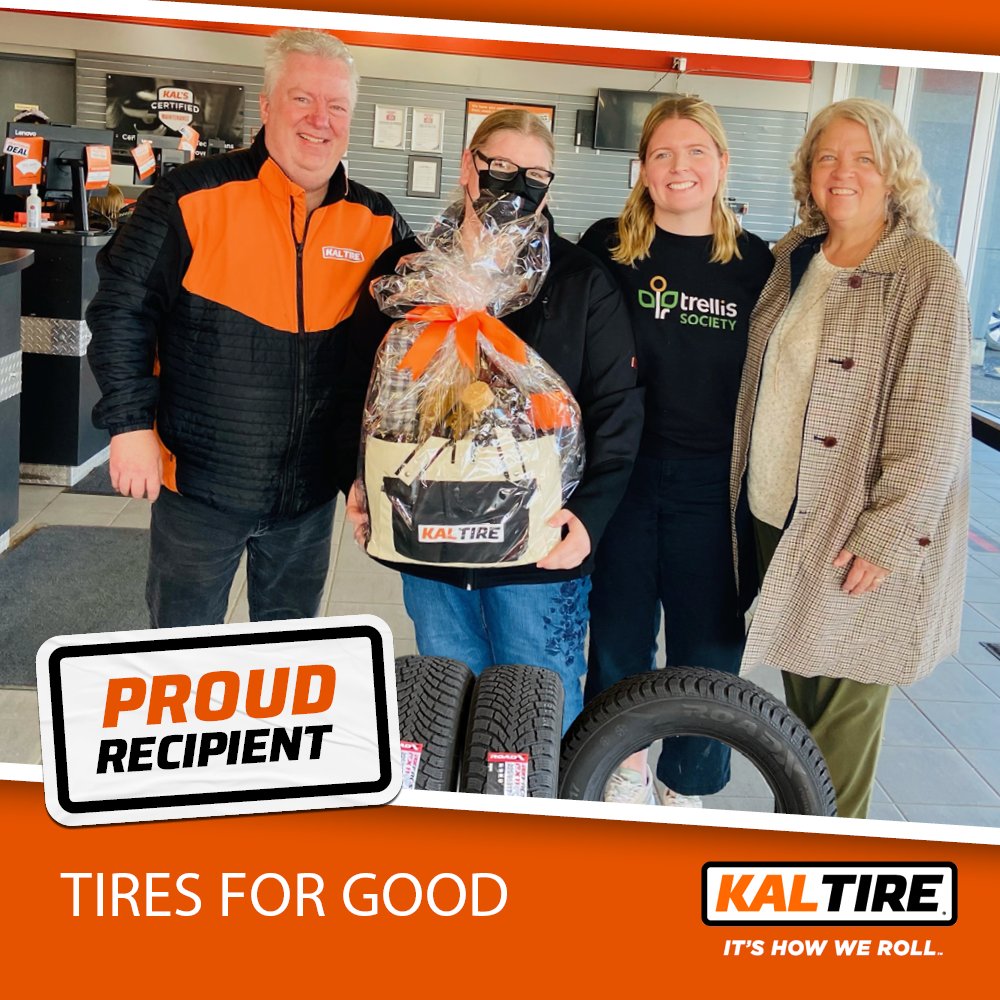 We are happy to support Trellis Society in Calgary, AB, through Tires for Good. Trellis aims to support children, youth, and their families through programs, resources, and support. #TiresForGood #TalkToKal #SupportingCommunities #ItsHowWeRoll