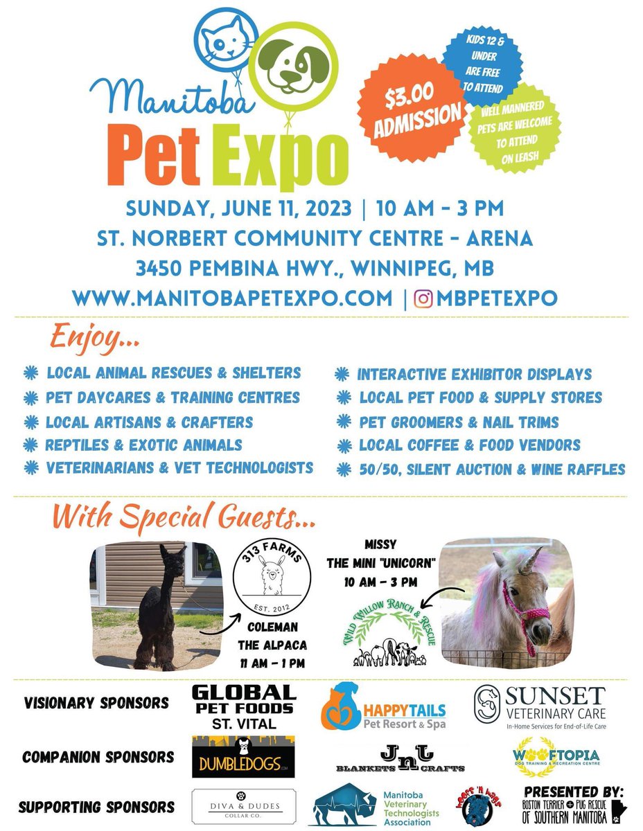 Manitoba Pet Expo — JUNE 11, Sunday — End BSL Manitoba have a booth (We are table #70). Please stop by and say hi! 
#endbslmanitoba #endbslwinnipeg #bslisbull #breedneutrallaws #endbsl