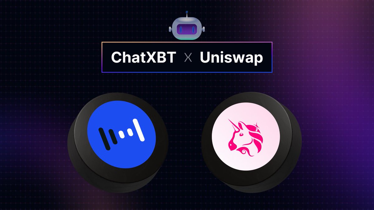 ChatXBT_AI's tweet photo. Excited to announce that we are integrating the leading dex @Uniswap into ChatXBT so your trading can be as easy as making a genie wish!
Our AI powered companion aids anyone irrespective of your level of expertise to use protocols &amp; deploy assets for efficient outcomes🤖

#Chatfi https://t.co/UEvfPVzi44