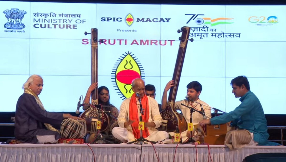 spicmacay's tweet photo. The second concert under the #ShrutiAmrut overnight concert is being given by Pt Ulhas Kashalkar now.

Watch Live on our YouTube channel:

https://t.co/r3djF93xWE

#spicmacay #spicmacayconvention2023 #hindustaniclassicalmusic #intcon8 #Intcon https://t.co/yHBIYi6DQp