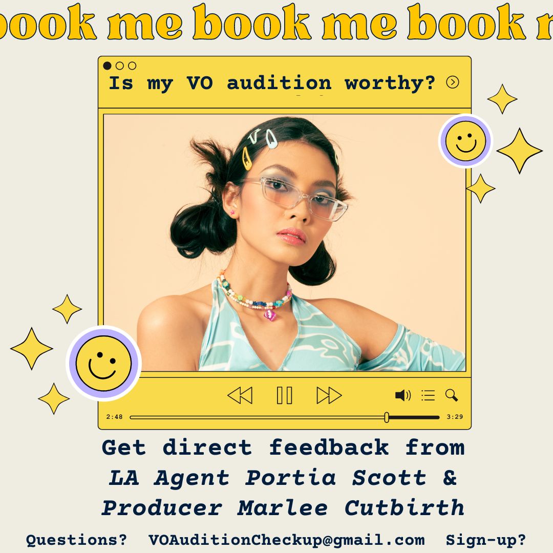 Time to find out!

Portia Scott, the Queen of Straight Talk and the wonderful producer, Marlee Cutbirth are all in to give you the audition feedback you need.

Register by June 5th to join these two powerhouse women!

email: voauditioncheckup@gmail.com

Cost: $60

Yaaayy!!