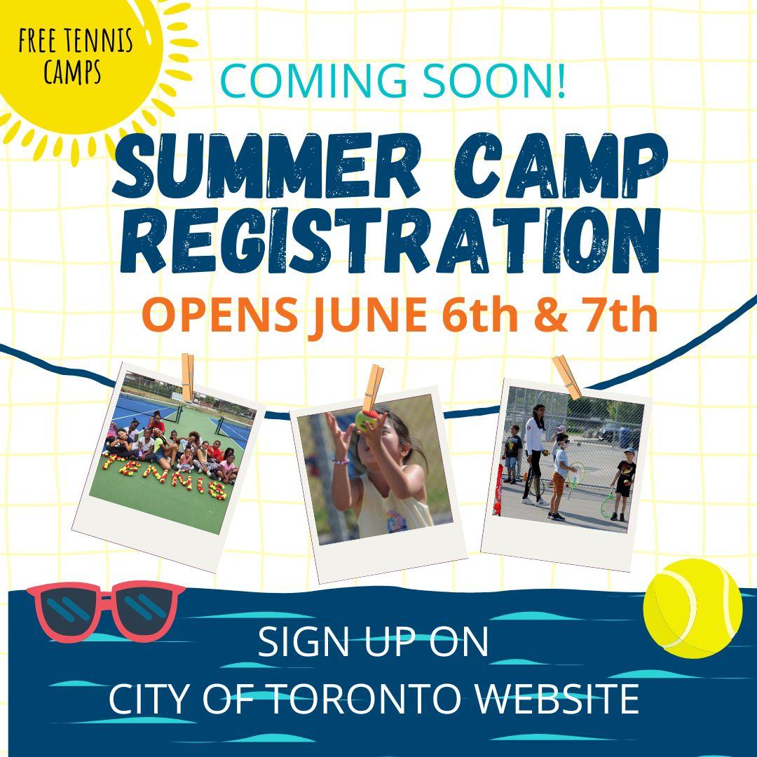 PhilpottTennis's tweet photo. Registration for our Summer Camp program opens June 6/7th, depending on location.  

Offered at 18 sites across Toronto, you can check our website for locations and registration details or register directly through the City of Toronto Fun Guide https://t.co/xU9T51PPmc https://t.co/d8h7xCMH4i