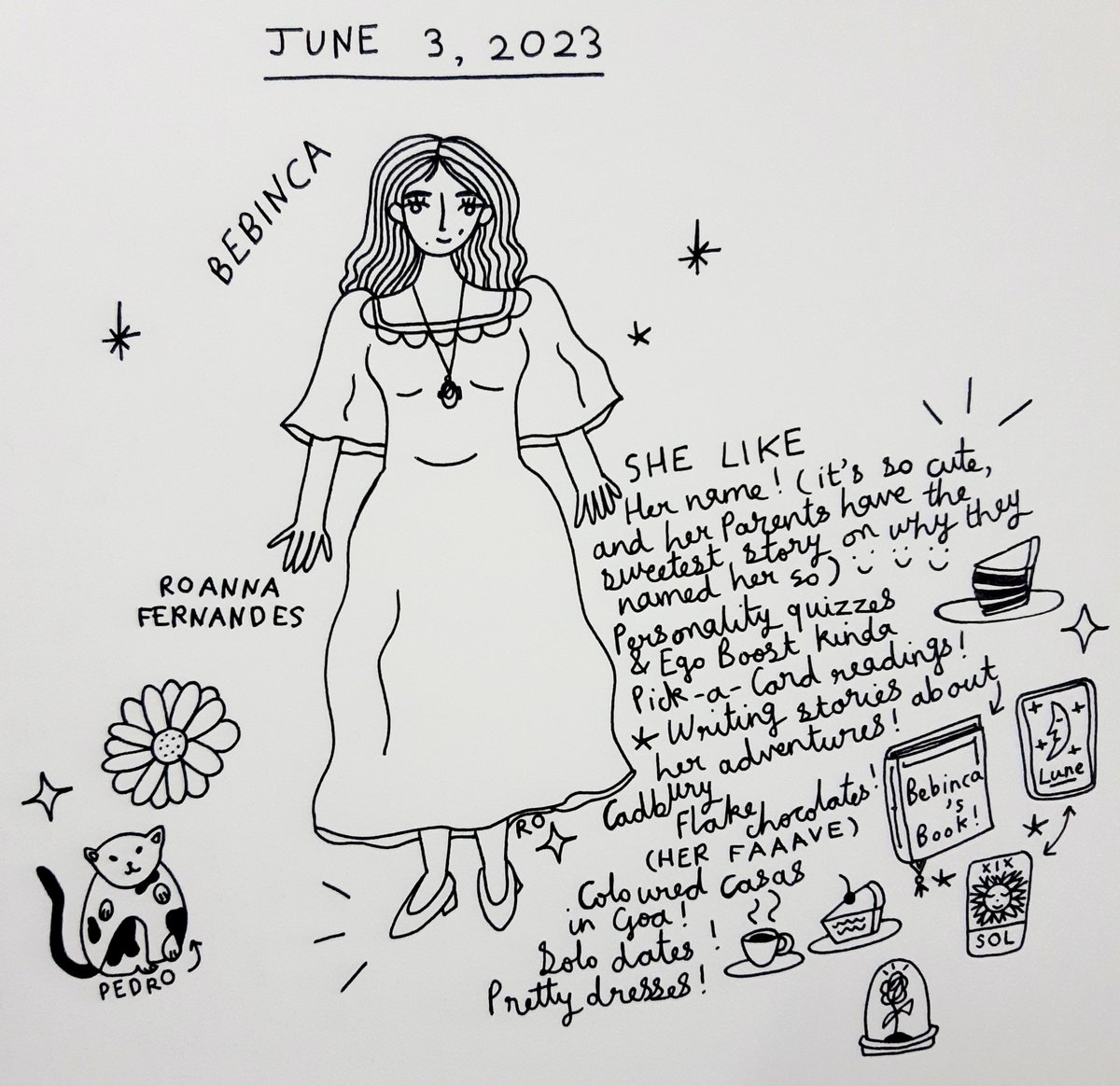 RoannaFernandes's tweet photo. 8️⃣8️⃣ Women of my World: Bebinca 

by Roanna Fernandes 

Medium: Colorsplash notebook 
Tool: a Trusted black gel-ink pen 

Notice: Made on Canva 

#Clothes #Datenight #Dressingup #June #LittleWomen #Neptunia #RoannaFernandes #studiojupiter #WomenofMyWorld #WomenofMyWorld23 https://t.co/rtnWZ0VEhM