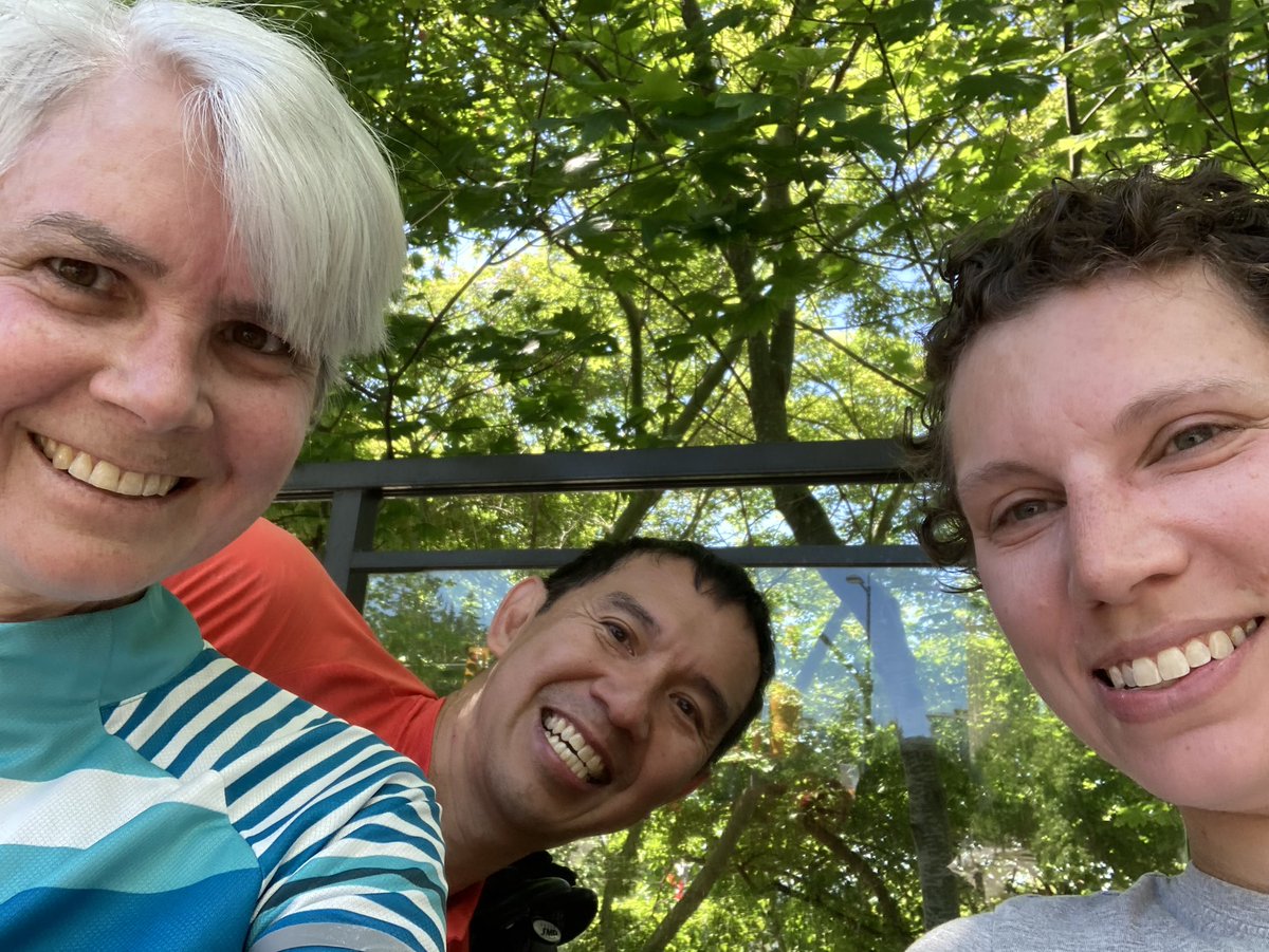 Red faced @sfusurrey folk after riding up Burnaby Mountain!