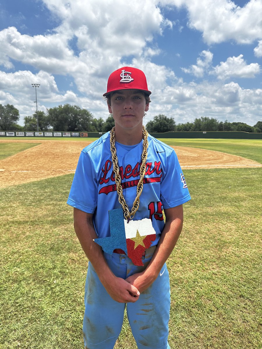 FiveToolSTX's tweet photo. F: @LonestarBSBclub Smith 2026 12, 
Adidas Titans 15U White 7
PoG: Samuel Edwards, 3-3, 2B, 2 RBI, 4 R https://t.co/v9Tmvb2qMV
