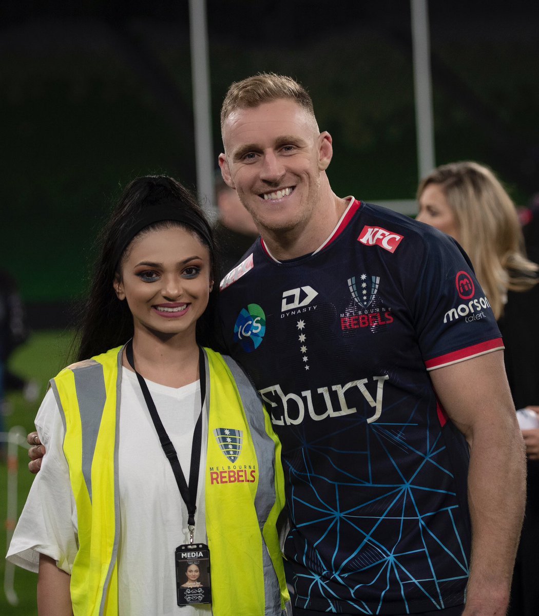 taniya_jay's tweet photo. “A Rebels Centurion,” they said… 
REECE HODGE 🏉, a Laddie from Manly turned #Rugby Legend, played his final Home Game Victoriously on the 26th of May’23 . His Cordial personality and that dazzling smile didn't go unnoticed !!!  
Taniya Jay For Kumar's Media 
#SuperRugbyPacific https://t.co/5K67CAxLKb