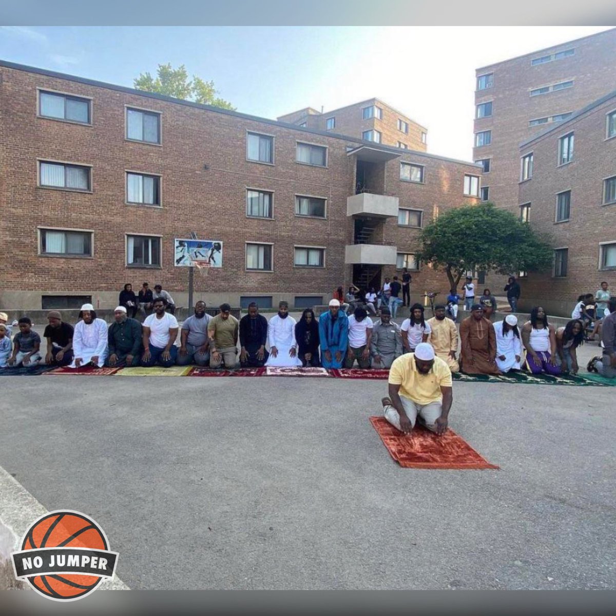 O’Block members seen gathered together praying outside
