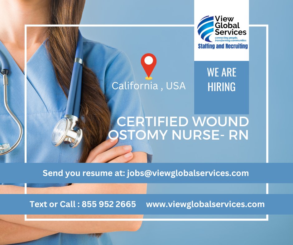 ViewGlobalS's tweet photo. High Pay Alert
like, comment or tweet
#hiring #Registerednurse #cwon
Base Salary - USD $97k to $158k
Text/Call: 855 952 2665
* Resume: jobs@viewglobalservices.com
*📍Mission Viejo, CA
* 1 yr experience.
Current Certified Wound Ostomy Nurse (CWON) 
#everyone #foryourpage #RN https://t.co/FYmIHpK59e