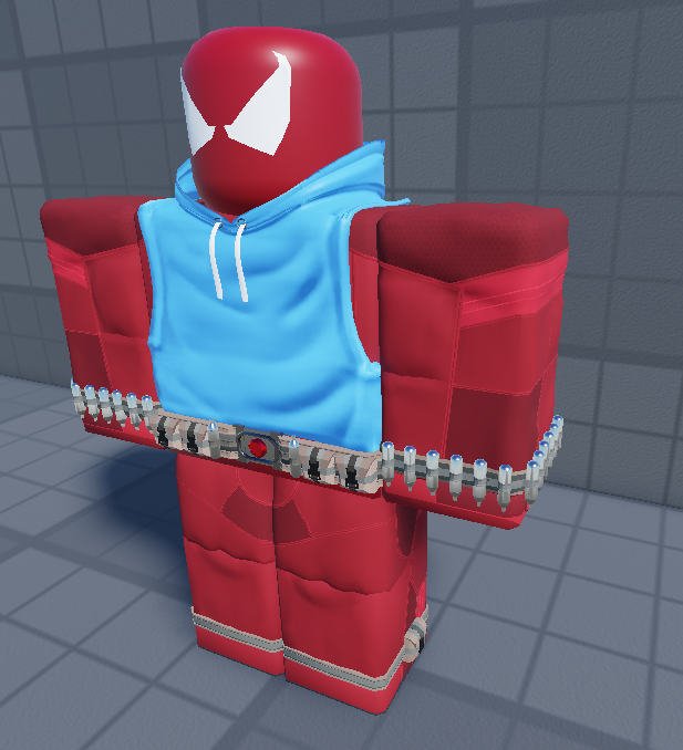 SpooksterPotato's tweet photo. Scarlet Spider 
Hoodie is not mine :)
#Roblox #RobloxDev https://t.co/y15J0LkiLd