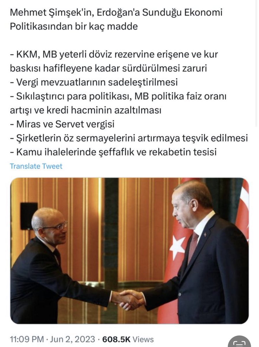 Mehmet Şimşek ile ilgili fikrimi soruyorsunuz:

Kendisinin bu taleplerinin hepsi doğru. 👏
Özgürce uygulayabilmesini dilerim.

Ortodoks Ekonomi politikalarına dönülüp, liyakatin öncelenmesine Ülke adına çok sevinirim: