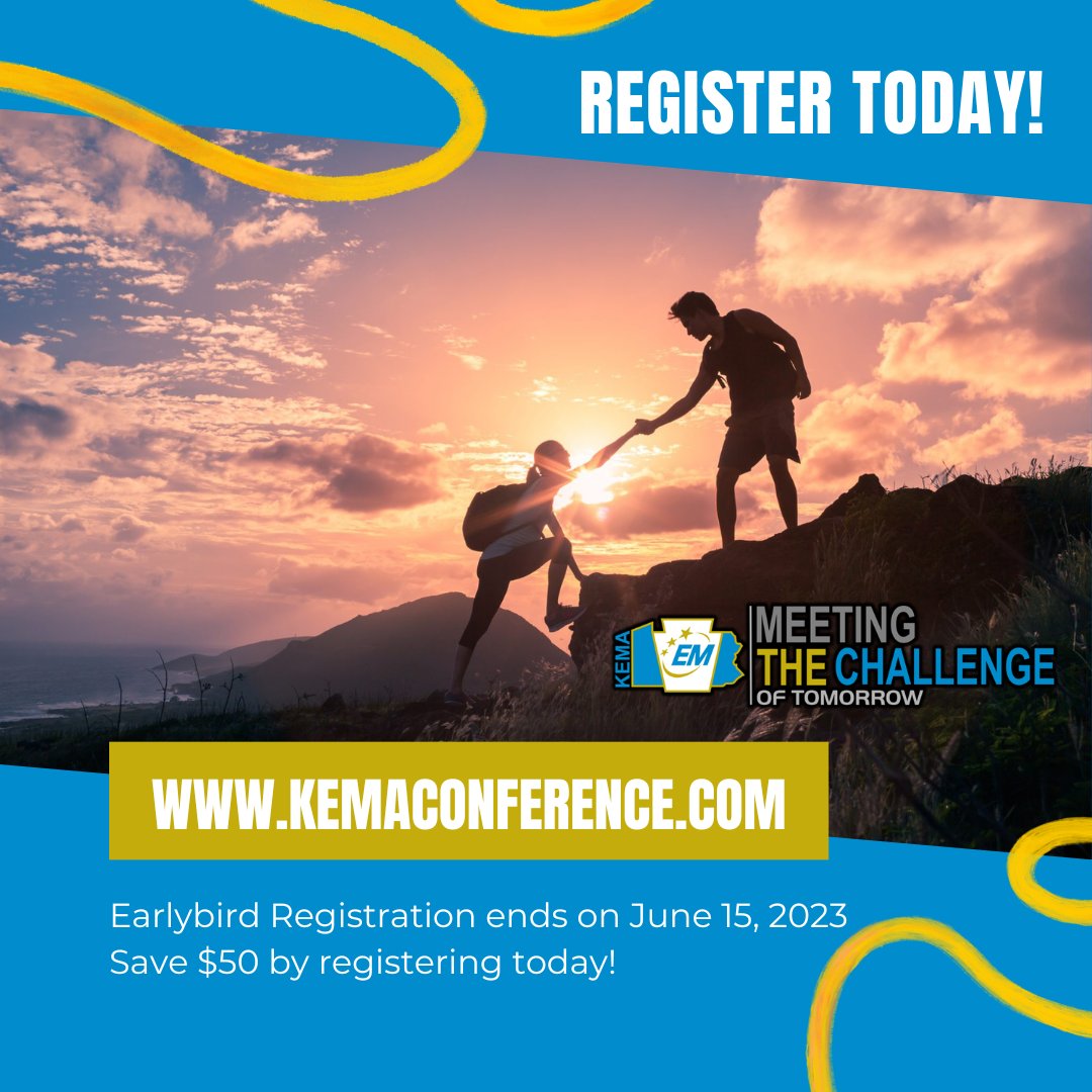 KEMAConference's tweet image. EARLY BIRD REGISTRATION ENDING SOON!
Join us at the 6th Annual PA Emergency Preparedness and Homeland Security Conference. Register by June 15, 2023, at bit.ly/KEMA2023Regist… and save $50!  Secure your spot now. #KEMACon2023