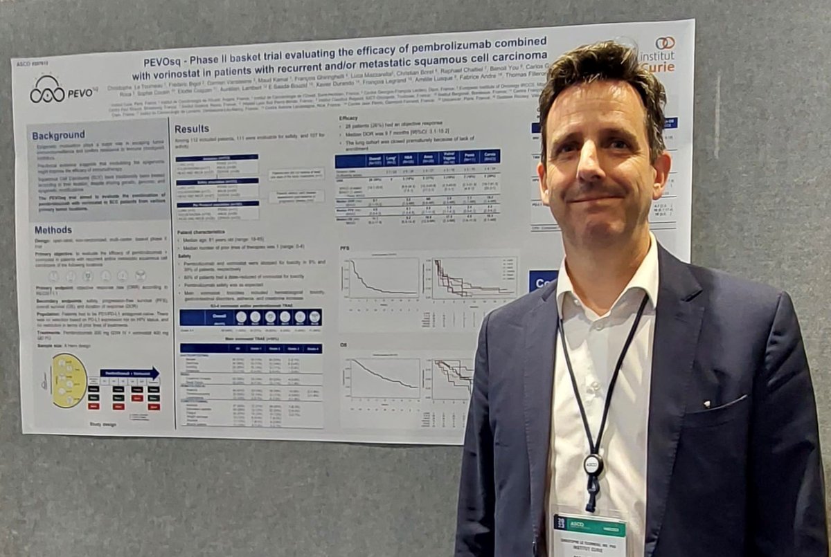 institut_curie's tweet image. #ASCO23 | Therapeutic vaccine in anogenital #cancer and epigenetic drug 🧬
2 innovative approaches evaluated in studies presented at #ASCO23 by Prof. Christophe Le Tourneau @Institut_Curie, with promising results.

Abstracts:
➡️meetings.asco.org/abstracts-pres…
➡️meetings.asco.org/abstracts-pres…