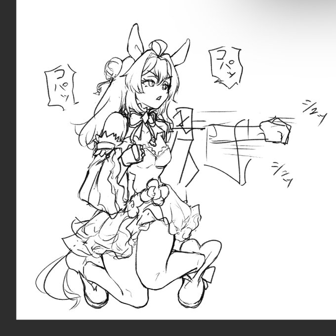 しゃがみ小パンチ連打するコパノリッキーの落書きしてました。寝ます 