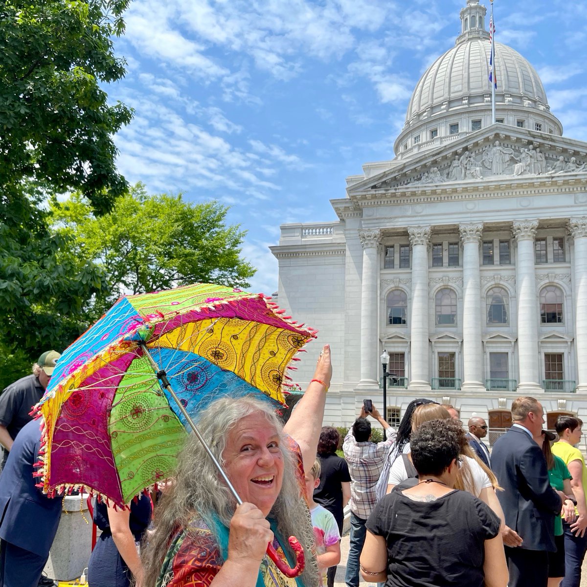 June is #LGBTQPrideMonth! I was among the many joining with Wisconsin Governor Tony Evers in #LGBTQ Support at the #PrideFlag raising over the Wisconsin State Capitol on June 1 & among those pictured in this news report: captimes.com/news/pride-fla…