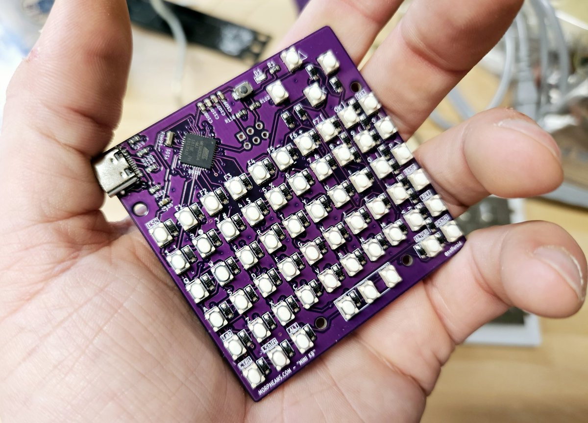 sulfuroid's tweet photo. @f_k_caps @tomshardware @tomfleet #hardcoreHacking true usb PC key board made with @kicad_pcb https://t.co/CP6WVkFLH1