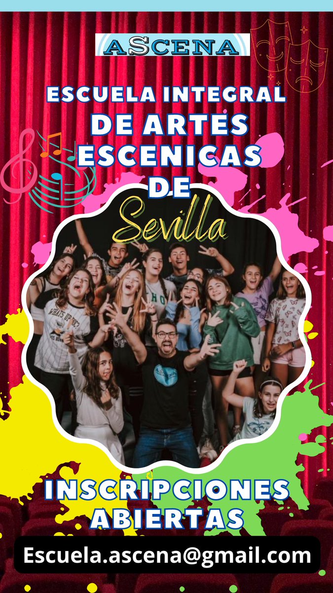 ASCENAEDUCA's tweet photo. Preparando un comienzo de verano. Día 12 función en TNT. Abrimos plazo de inscripción para el campus de verano para jóvenes Artistas y para el nuevo curso 23/24. Información en nuestra web https://t.co/4qYyLelDEX en escuela.ascena@gmail.com o en los tlf: 645105693/611 559 227 https://t.co/jZp01greV4