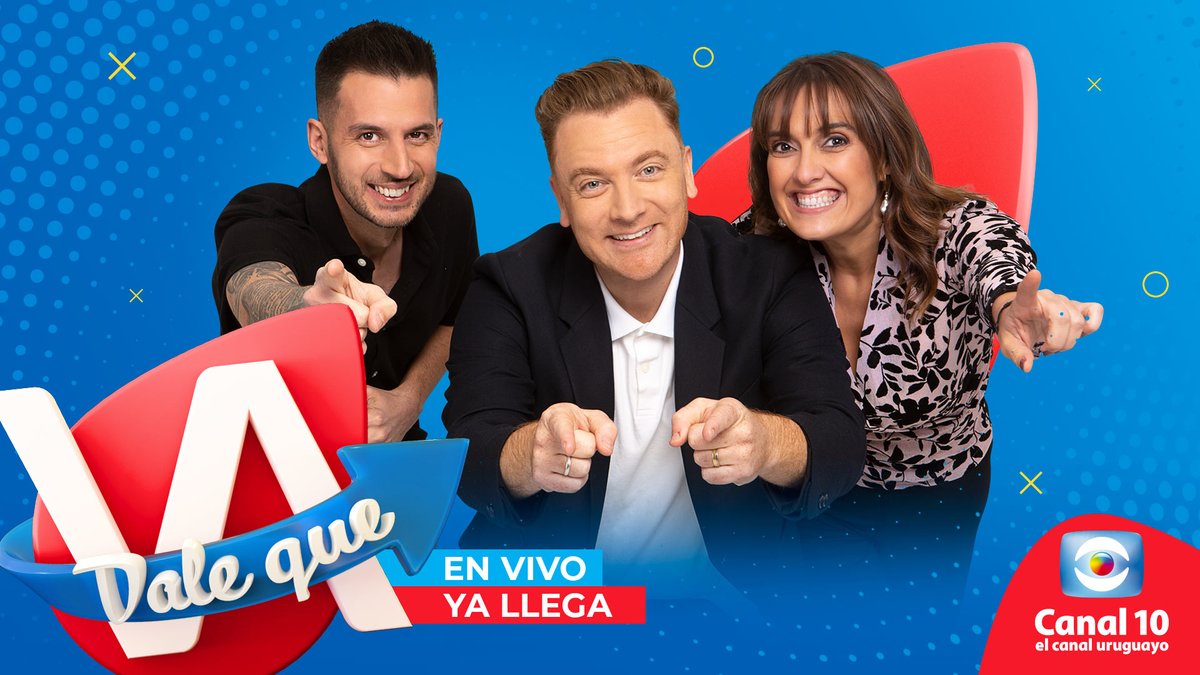Canal 10 (@canal10uruguay) on Twitter photo ¡Preparate para una tarde de sábado muy divertida en el 10! 😂📺🙌 ¡YA LLEGAN a la pista de DALE QUE VA las mejores bandas EN VIVO! 💃👏🎶
#DaleQueVa10 | <a href="/dqv_oficial/">DALE QUE VA</a> <a href="/colillo2011/">Colillo</a> <a href="/Anitulis21/">Analaura Barreto</a> <a href="/PabloMagno2/">Pablo Magno</a> ¡Preparate para una tarde de sábado muy divertida en el 10! 😂📺🙌 ¡YA LLEGAN a la pista de DALE QUE VA las mejores bandas EN VIVO! 💃👏🎶
#DaleQueVa10 | <a href="/dqv_oficial/">DALE QUE VA</a> <a href="/colillo2011/">Colillo</a> <a href="/Anitulis21/">Analaura Barreto</a> <a href="/PabloMagno2/">Pablo Magno</a>