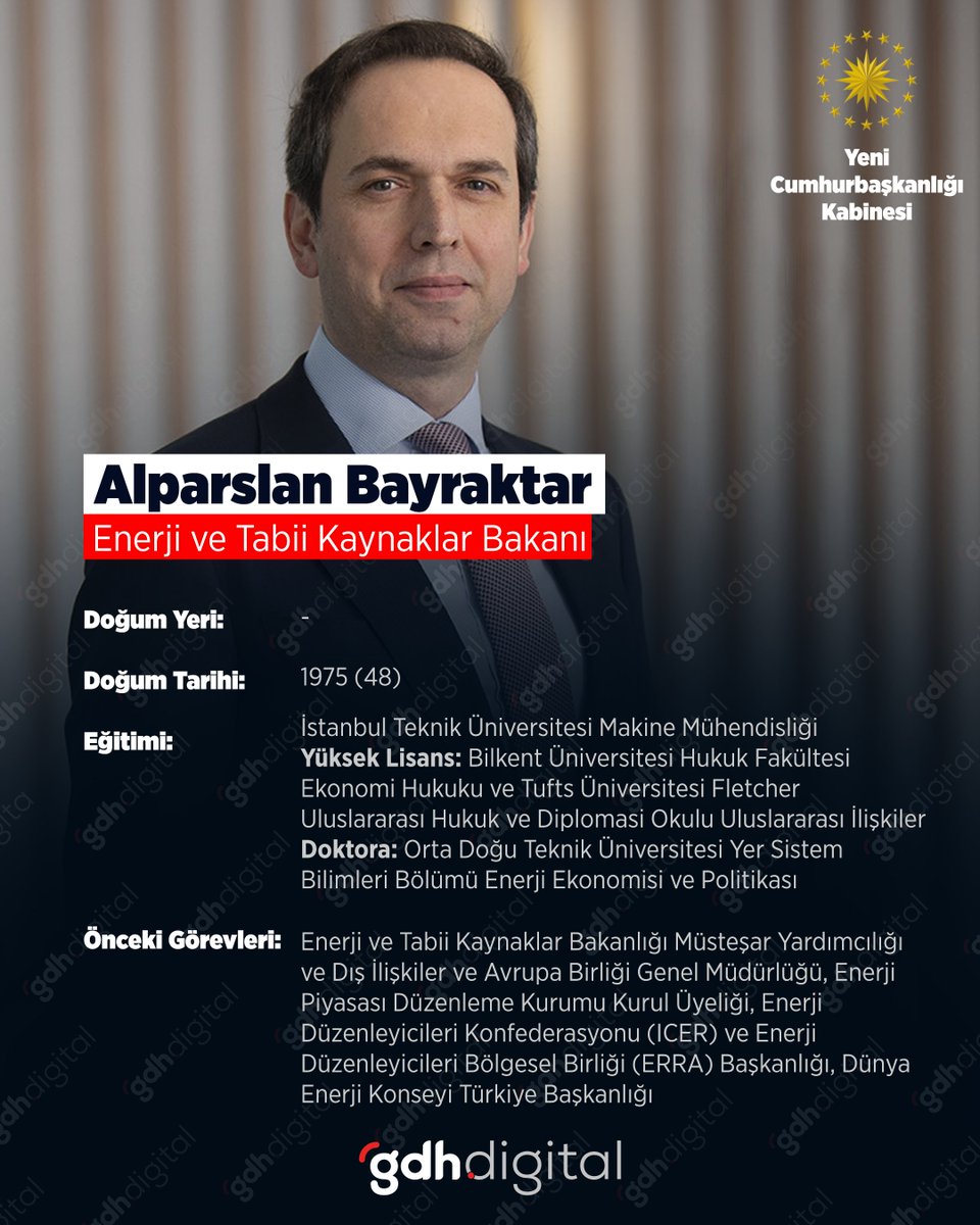 gdhdijital's tweet photo. 💢Enerji ve Tabii Kaynaklar Bakanı: Alparslan Bayraktar https://t.co/hz6LXoCUcg