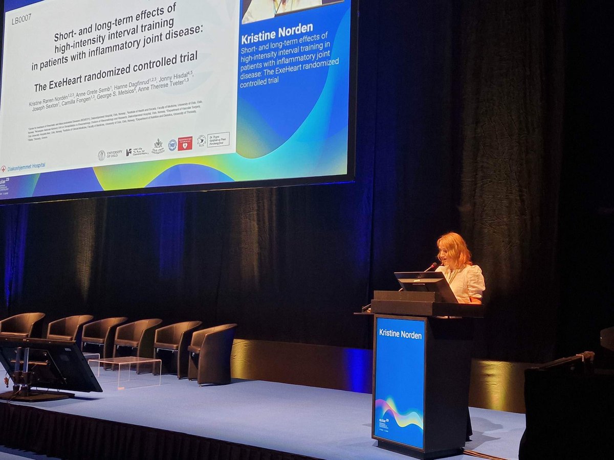 Exercise is important! Yesterday, Kristine Røren Nordén held an impressive presentation showing that high-intensity exercise has both short- and long-term effect on physical fitness in patients with inflammatory joint diseases at #EULAR2023