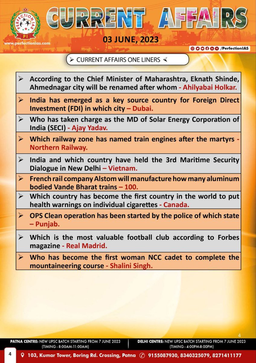 PIAS_delhi's tweet photo. Current Affairs One Liners

#currentaffairs #dailycurrentaffairs #dailycurrentaffairsinenglish #Bpsc68 #bpscstudymaterials #BPSC #BPSCPreparation #ias #upsc #ips #upscmotivation #upscpreparation #upscstudymaterial #upscexam https://t.co/3TojUoQBAn