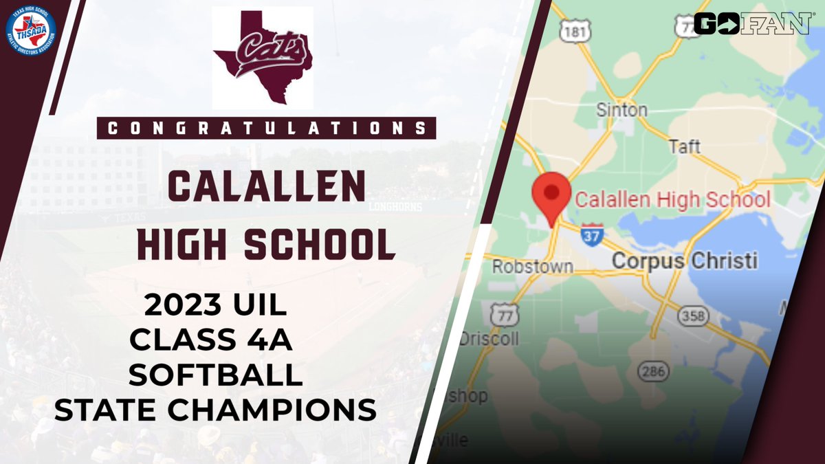 Congratulations to Calallen ISD Athletic Director Steve Campbell and the Lady Cats who won the @uiltexas Class 4A State Championship today in Softball. #UILState @Calallen_SBall