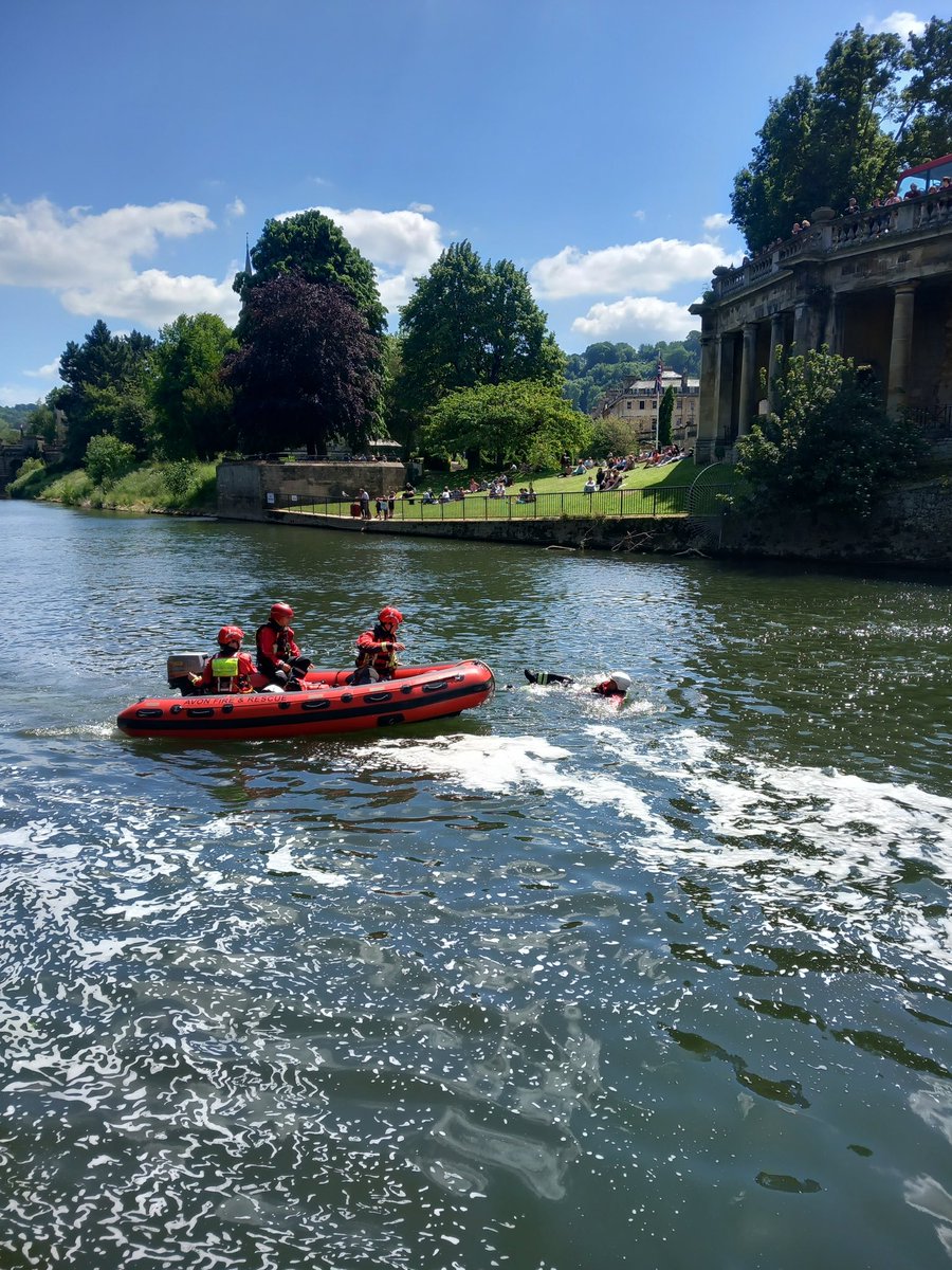 Boat and water rescue training in #Bath for #GreenWatch today. #notjustfires