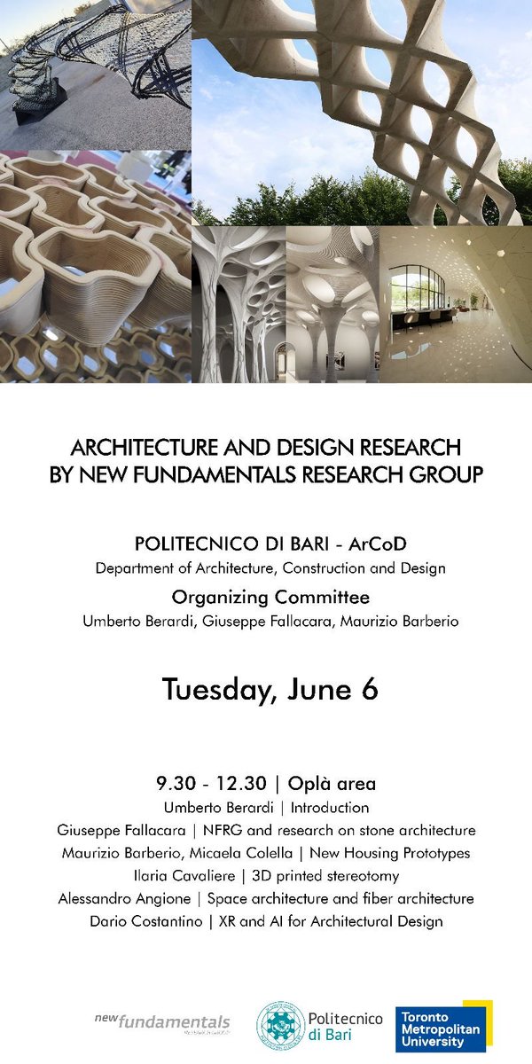 TMU students activities in Bari include seminars and lectures like the ones below 

🇮🇹🇨🇦🇮🇹🇨🇦🇮🇹

<a href="/UBerardi/">umberto berardi</a> <a href="/tmu/">todd underwood</a> <a href="/PolibaOfficial/">Politecnico di Bari</a> <a href="/ARCRyerson/">Ryerson ARC team</a> <a href="/alumnitmu/">Toronto Metropolitan University Alumni</a> <a href="/toront/">james crawford</a>