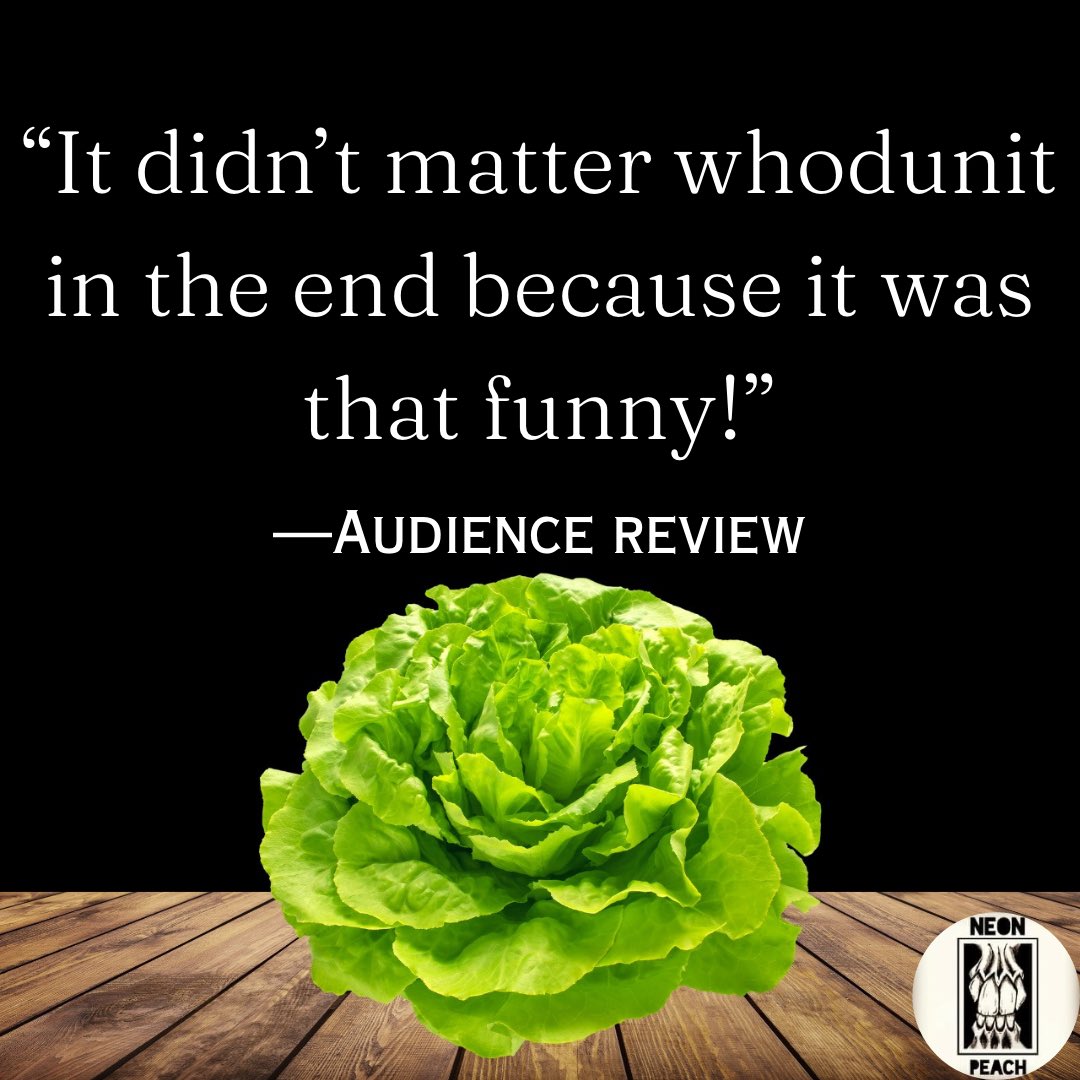 NeonPeachInc's tweet photo. Our audience reviews for ‘Allegedly Calm’ 🥬🕵️‍♂️👀✨ https://t.co/7uK1bGI2xY