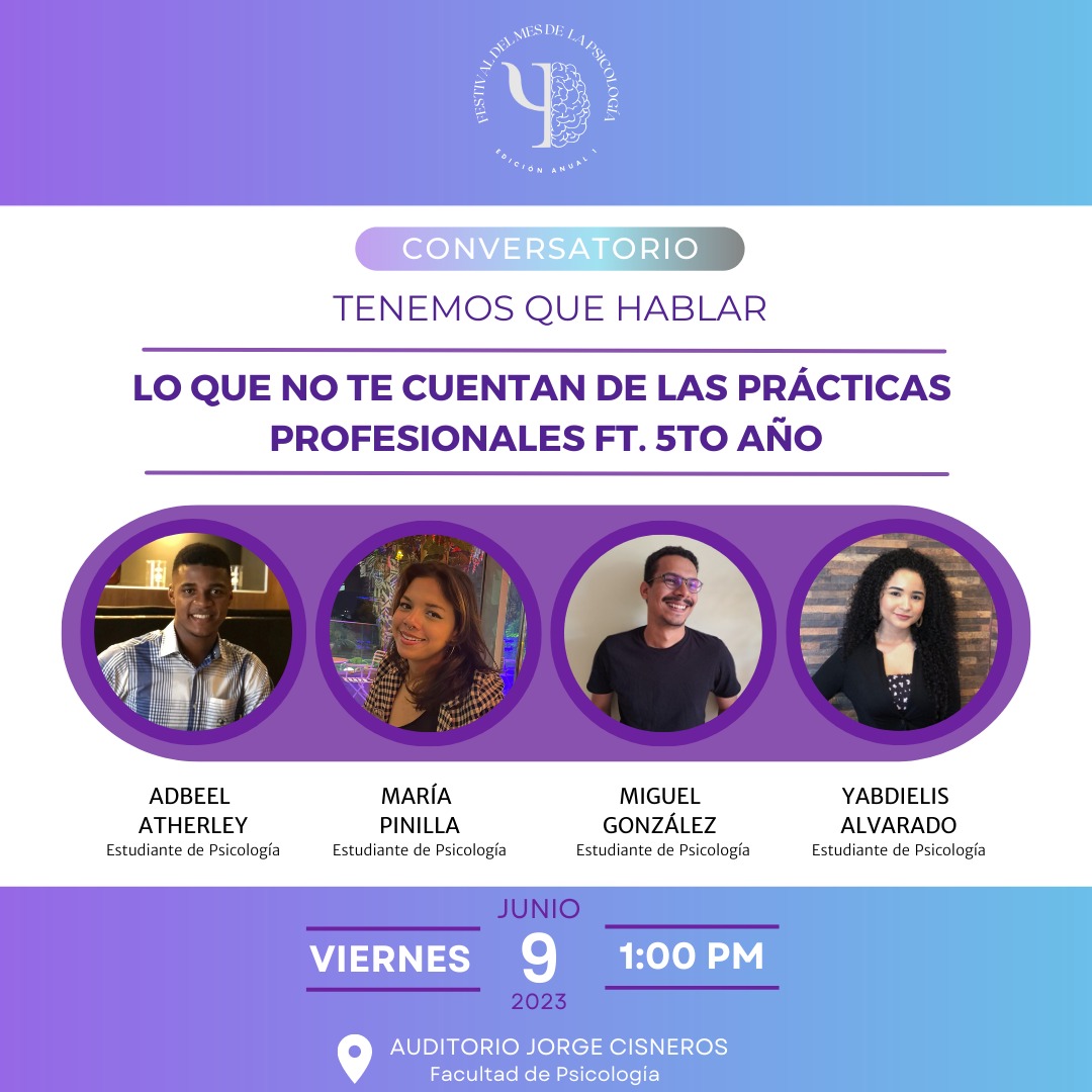 aepsi_up's tweet photo. Chicos, aquí les presentamos la primera actividad del FESTIVAL DEL MES DEL PSICÓLOGO Ψ🧠✨
El tema central es LO QUE NO TE CUENTAN DE LAS PRÁCTICAS PROFESIONALES y será desarrollado por estudiantes de 5to año. 📚
¡No te lo pierdas!
¡Recuerda utilizar nuestro hasthtag #acompáñame https://t.co/y8ZpqdRprO