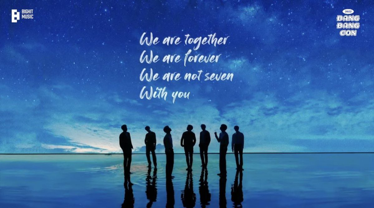 BanigirlArmy's tweet photo. We are together.
We are forever
We are not seven
With you - #BTS

Thank u BTS 🥹💜😭
#BangBangCon2023
#BTSFesta2023 
#BTSLOCKDOWN https://t.co/owknzcDvjP