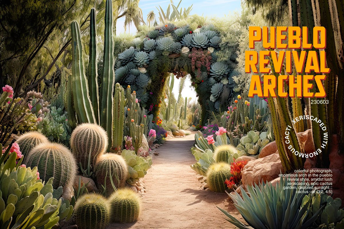 darylanselmo's tweet photo. #midjourney #dailies #posthuman #ai #imgsynth #synth #inspiration #aiia #pueblorevival #xeriscaping #landscaping #desertstyle #arizona #vibes #adobe #arid #cactus #cacti #southweststyle #pueblo #arch #arches #beauty https://t.co/6m07yPcr5f