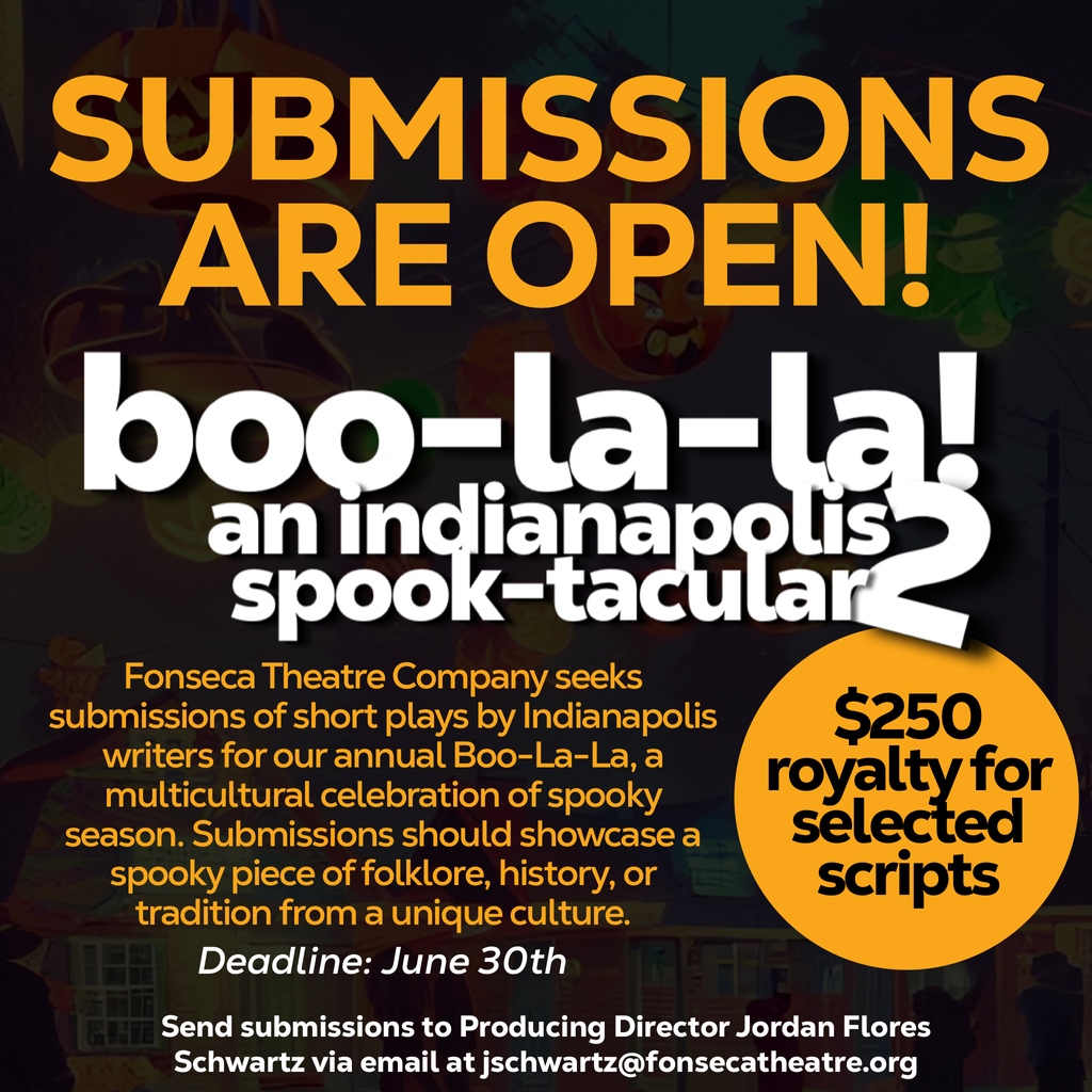 Visit our website for submission guidelines and bring forth your most hauntingly hilarious creations.  We can't wait to be spellbound by your talent!

Submission Guidelines Here: l8r.it/VK73

#indianapolistheatre #indytheatre  #theater #playwright  #theatrelove